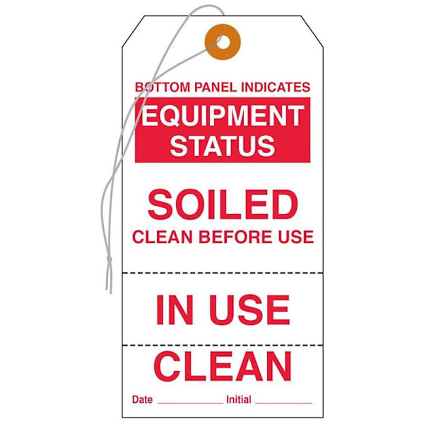 Rrd Equipment Clean Status Tag 6-1/4"X3-1/8 Package Of 50