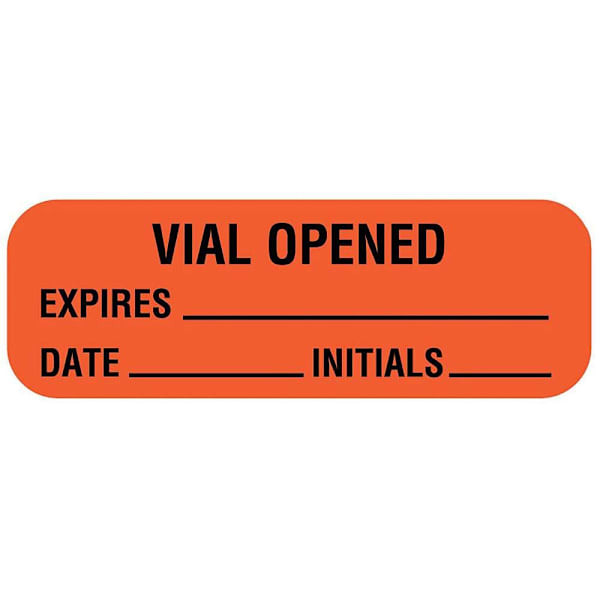 Rrd Expiration Label 1-1/2"X1/2" Vial Opened