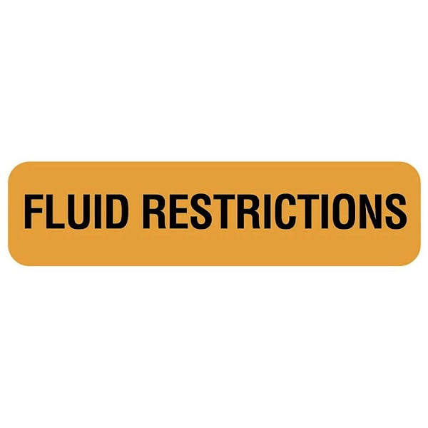 Rrd Fluid Restrictions Nutrition Communication Labels 1-1/4" X 5/16"