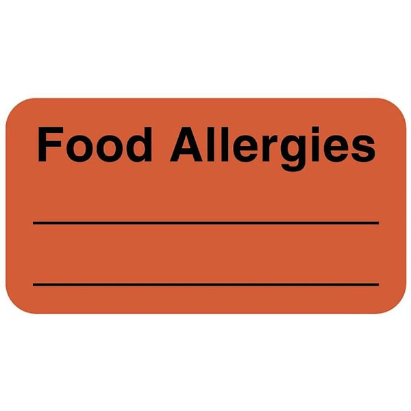 Rrd Food Allergy Labels 1-5/8"X7/8"