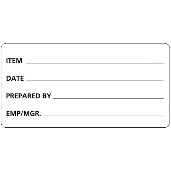 Rrd Food Prep Label 4"X2" Cold Temp Item Date