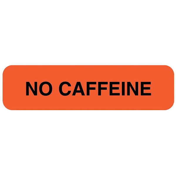 Rrd No Caffeine Nutrition Communication Labels 1-1/4" X 5/16"