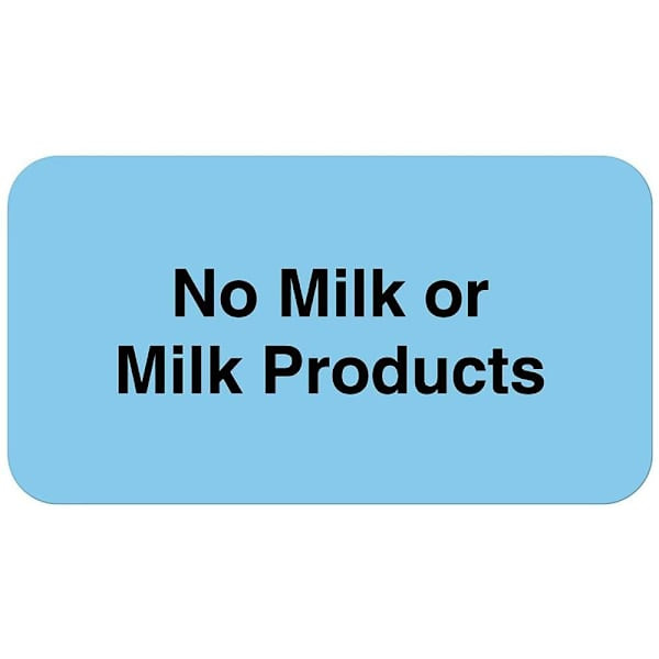 Rrd No Milk Or Milk Products Nutrition Communication Labels 1-5/8"X7/8"