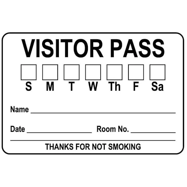 Rrd Visitors Pass Sun-Sat 3x2 Wh