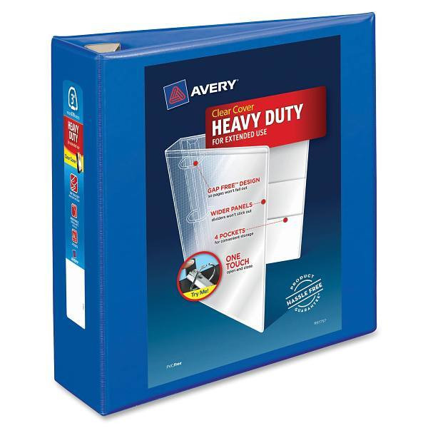 Avery Durahinge 3" View Binder 670 Sheet Capacity D Ring Pacific Blue