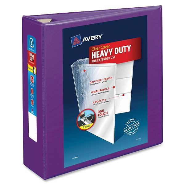 Avery Durahinge 3" View Binder 670 Sheet Capacity D Ring Purple