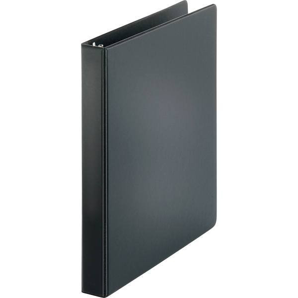 Business Source 1" Binder 225 Sheet Capacity Round Ring Black