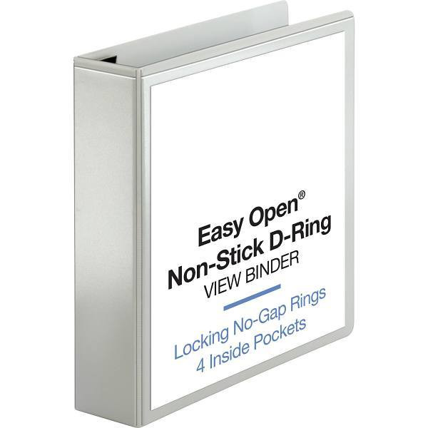 Business Source Heavy Duty 2" View Binder 500 Sheet Capacity Round Ring White