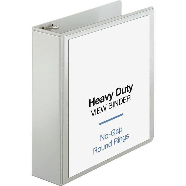 Business Source Heavy Duty 3" View Binder 625 Sheet Capacity Round Ring White