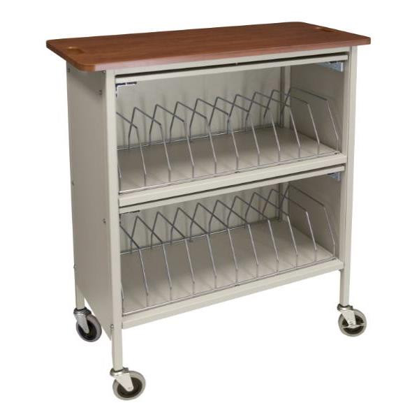 Omnimed Artisan Privacy Chart Rack, Cherry Top, Flat Key Lock, Beige Powder Coat 265620-BGX