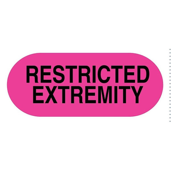 Rrd Wristband Alert Labels 5/8"X1/4" Restricted Extremity Package Of 300