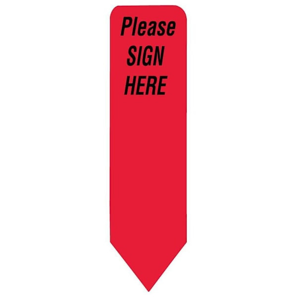 Rrd Uniarrow Jr. Spacesaver Flag 1-3/16" X 5/16" Please Sign Here Package Of 300