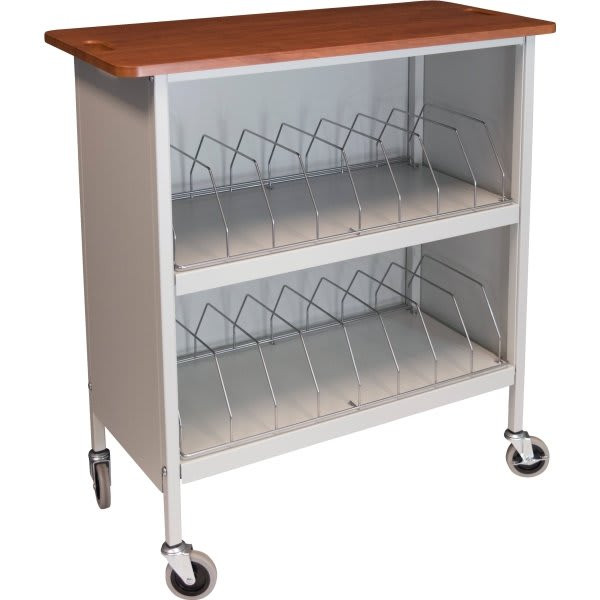 Omnimed Artisan Cabinet Chart Rack, 16 Cap, Cherry Thermofoil Top, Beige