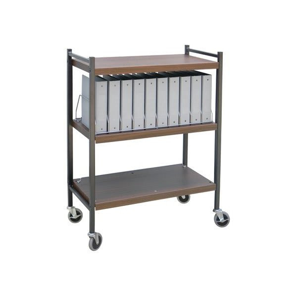 Omnimed Standard Vertical Open Chart Rack 3 Shelves 10 Binder Capacity Beige