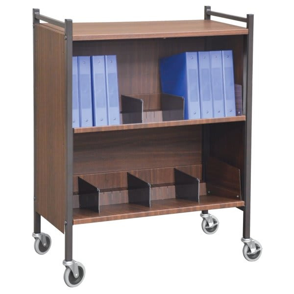 Omnimed Woodgrain Versa Cabinet Style Moble Rack With Two Shelves