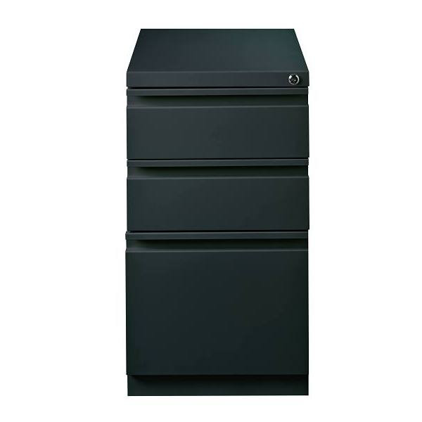 Hirsh 20" Deep Mobile Pedestal File Cabinet 3 Drawer Box-Box-File, Letter Width, Charcoal
