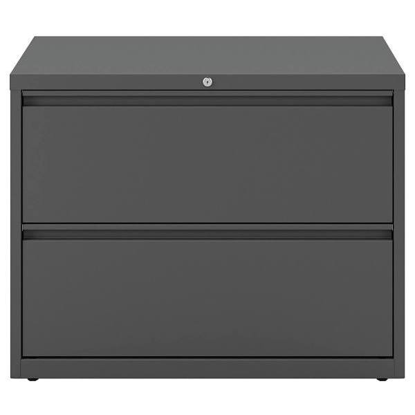 Hirsh 36" Wide 2 Drawer Metal Lateral File Cabinet For Home And Office, Holds Letter, Legal And A4 Hanging Folders, Charcoal