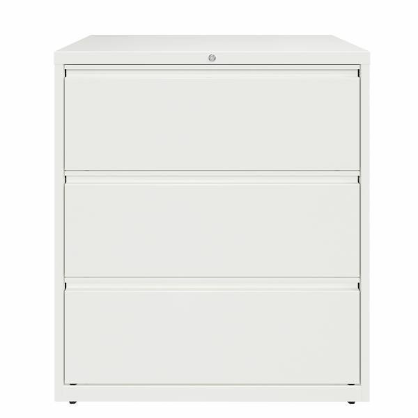 Hirsh 36" Wide 3 Drawer Metal Lateral File Cabinet For Home And Office, Holds Letter, Legal And A4 Hanging Folders, White
