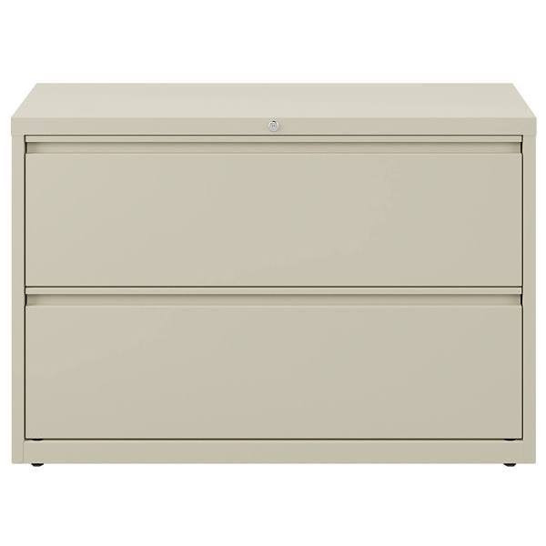 Hirsh 42" Wide 2 Drawer Metal Lateral File Cabinet For Home And Office, Holds Letter, Legal And A4 Hanging Folders, Putty