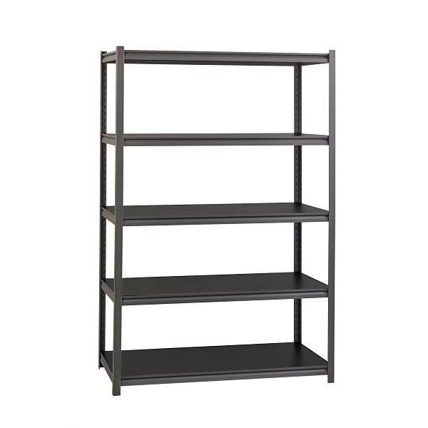 Iron Horse 3200 Riveted Steel Shelving 5-Shelf Unit, 18" D X 48" W X 72" H, Gunmetal Gray / Black
