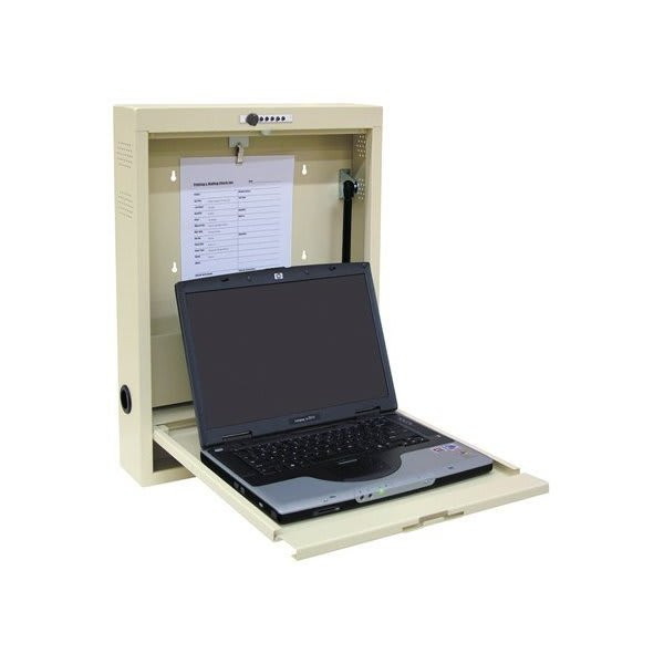 Omnimed Laptop Wall Desk With Combination Lock Beige