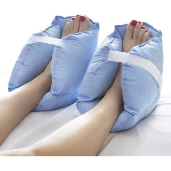 DMI Heel Cushion Protector Pillows, Adjustable Pair, Blue/White