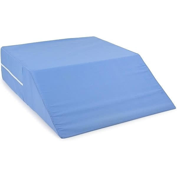 DMI Mabis Memory Foam Knee Pillow With Washable Cover, 19.5 X 24 X 6, White/Blue
