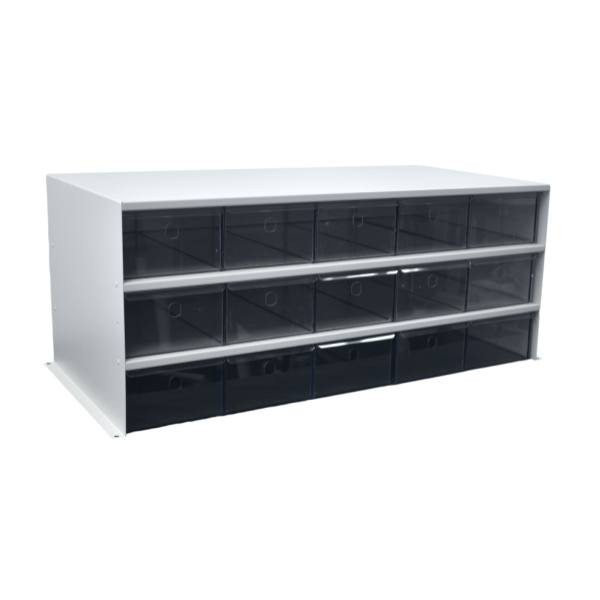 Omnimed Adapticab Storage Solution 15 Medium Acrylic Drawers Light Grey Cabinet