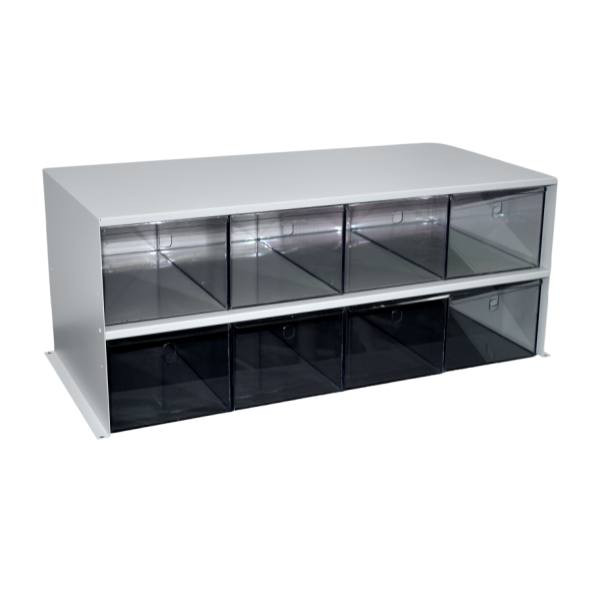 Omnimed Adapticab Storage Solution 8 Large Acrylic Drawers Light Grey Cabinet