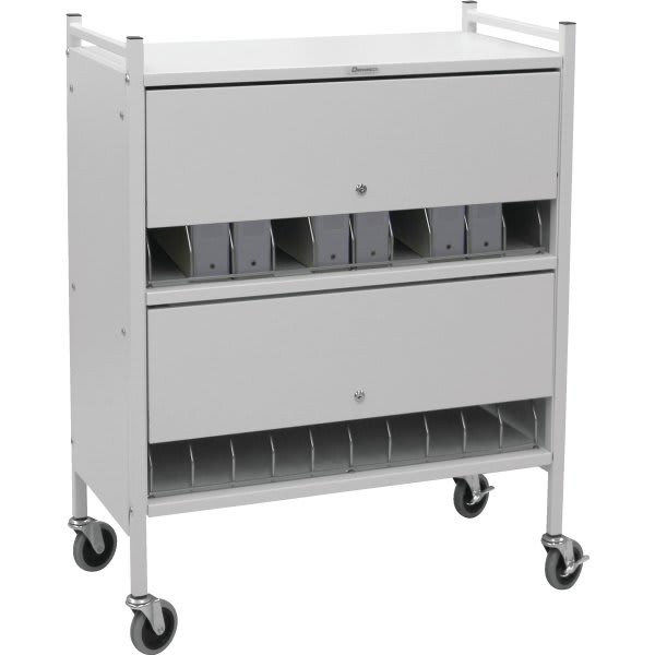 Omnimed Omnicart Chart Rack In Beige Holds 20 Binders Locking Panel