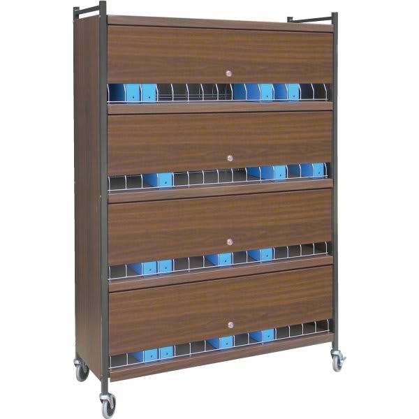 Omnimed Omnicart Chart Rack In Beige Holds 60 Binders Locking Panel 4 X 15"
