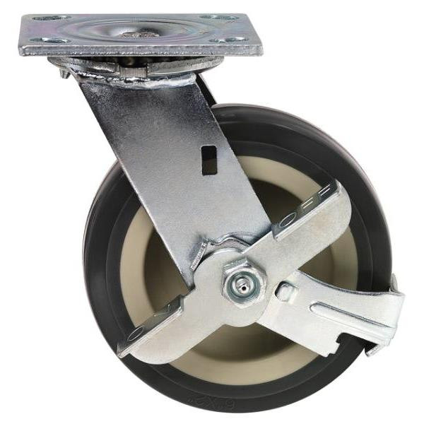 Quantum Storage Systems Metal One Swivel 6x2 Polyurethane Caster With Brake