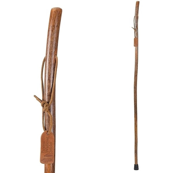 Brazos 55" Trekking Pole/Hiking Stick, Lightweight Wood, USA Made, Hickory