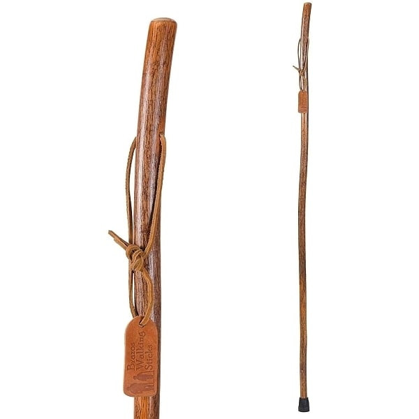Brazos 58" Free Form Hickory Handcrafted Wood Walking Stick, Made In The Usa