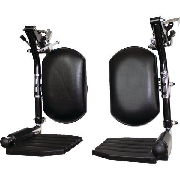 Black Invacare Legrest With Calf Pad Hemi-Right