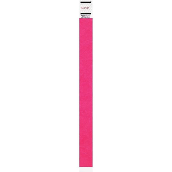 Advantus Neon Tyvek Wristbands - Neon Pink Package Of 500