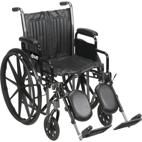 Drive Silver Sport 2 Wheelchair, Detachable Desk Arms, Legrests, 18" Seat