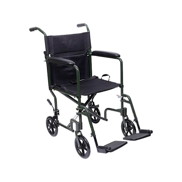 Medacure Aluminum Transport Chair 17" Forest Green