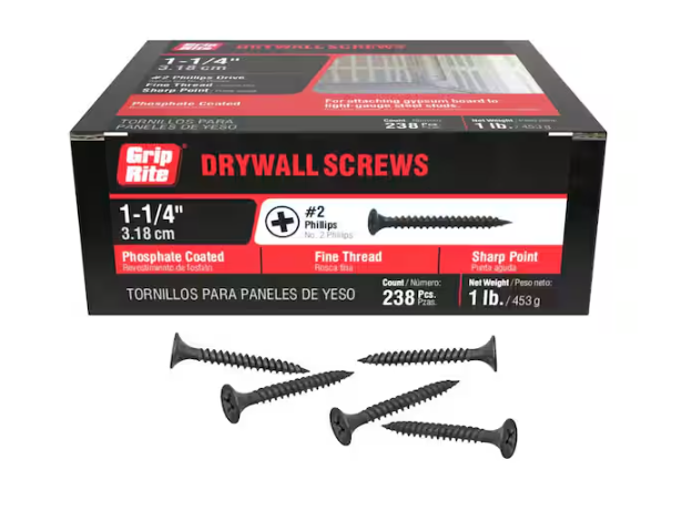 #6 x 1-1/4 in. #2 Phillips Bugle Head Fine Thread Drywall Screws 1 lb. Box