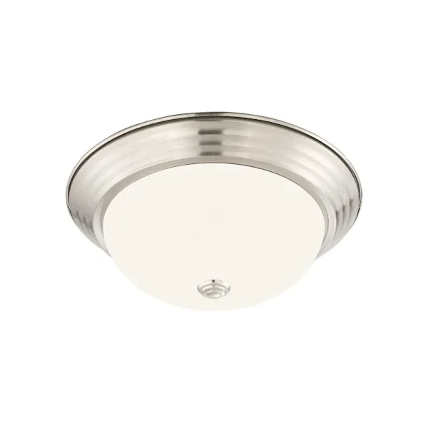 Seasons 11-Inch Dome 2-Light 60w Incandescent Flush Mount Light, Brushed Nickel