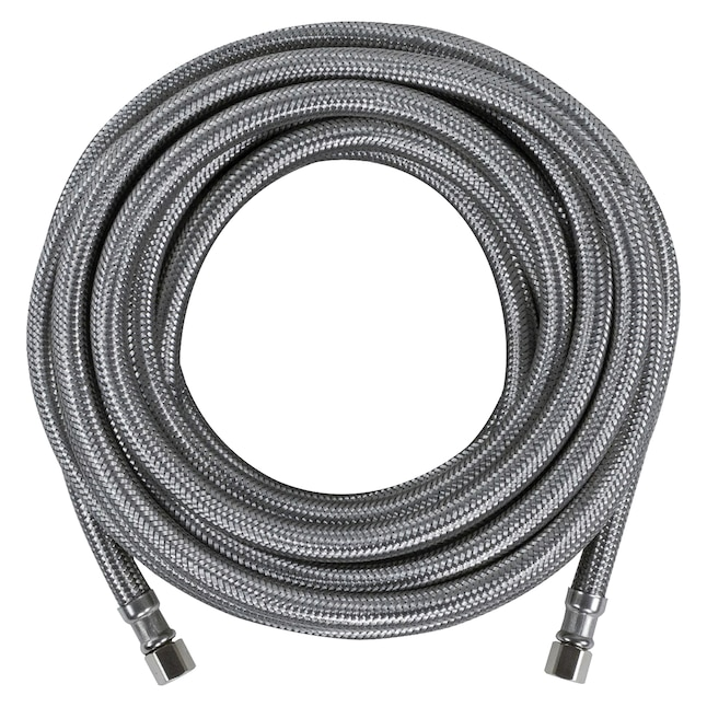 25-ft 1/4in Compression Inlet X 1/4-in Compression Outlet Braided Stainless Steel Ice Maker Connector