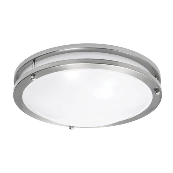 Carlisle 12-Inch Round 12w 20w Dimmable Integrated LED Flush Mount Light With 3 CCT Selectable In Brushed Nickel