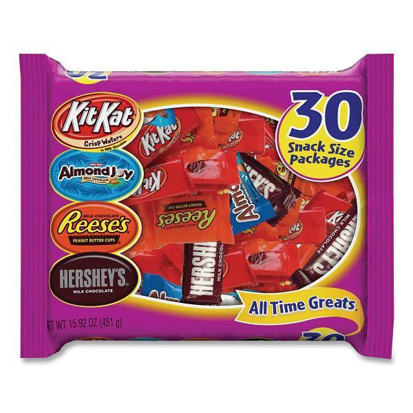 Hershey's All Time Greats Milk Chocolate Variety Pack, 15.92 Oz Bag, 30 Pieces