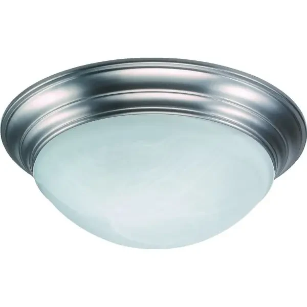 14-Inch Dome 2-Light 60w Incandescent Flush Mount Light, Satin Nickel