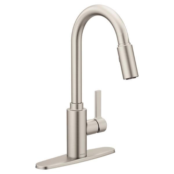 Moen Genta Stainless Steel Single Hole Pull Down High-Arc 1.5 GPM Kitchen Faucet
