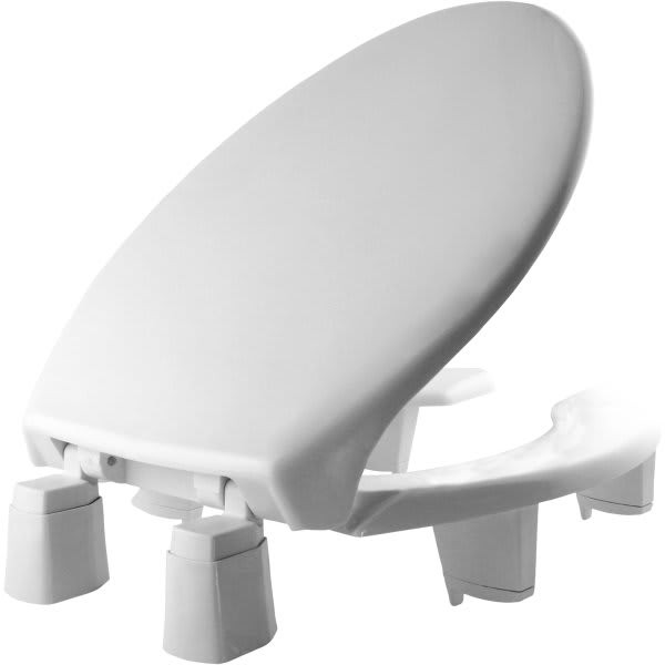 Bemis Medic Aid Stay Tite Duraguard Elongated Plastic Open Front 3 In. Raised Toilet Seat In White