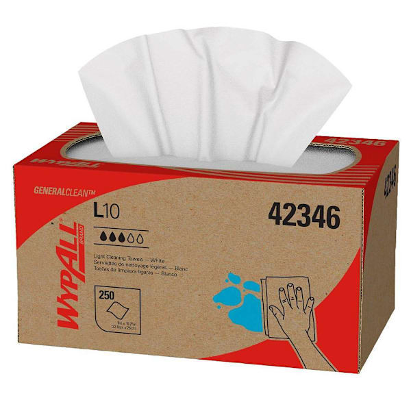 Wypall L10 Dispos Towels Lightwght Whte Package Of 24