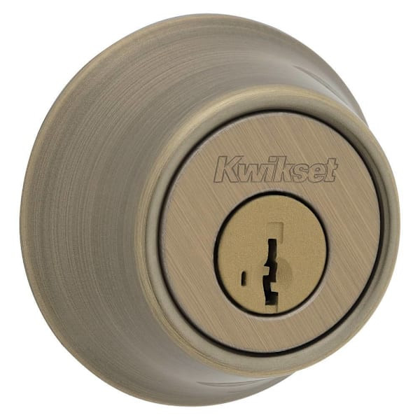 Kwikset Antique Brass Double Cylinder Deadbolt With Smartkey Security