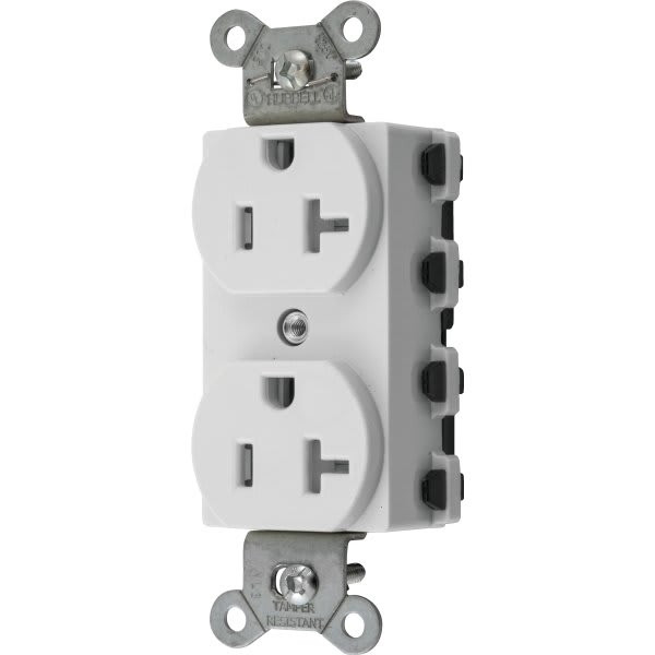 Hubbell Snap-On 20 Amp 125 Volt Extra Heavy Duty Snapconnect Duplex Standard Outlet (White)