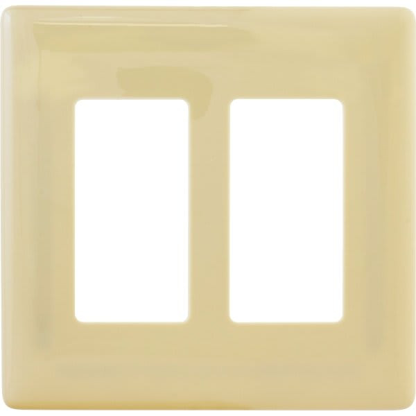 Hubbell 2-Gang Polycarbonate Wall Plate (Ivory)
